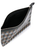 monogram-print clutch