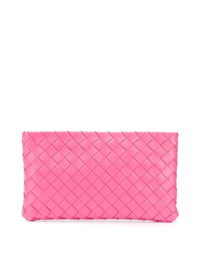 Intrecciato weave make up bag