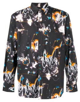 abstract print long-sleeve shirt