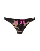 camouflage logo print thong