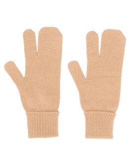 knitted ribbed cuff gloves