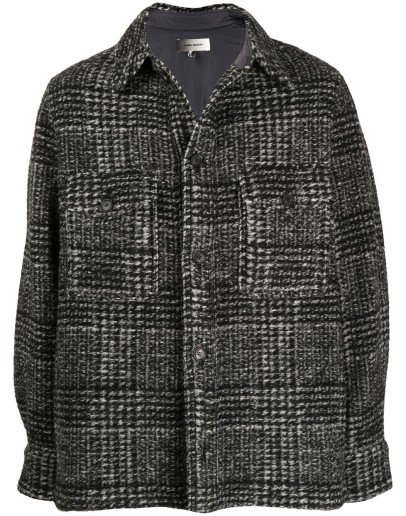 checkered pouch-pocket shirt jacket