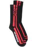 intarsia logo knit socks