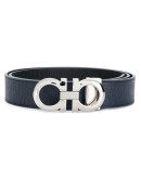 reversible Gancini-buckle belt