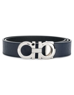 reversible Gancini-buckle belt