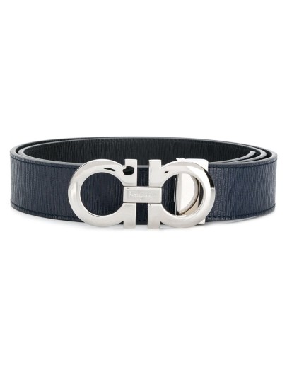 reversible Gancini-buckle belt