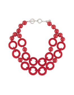 beaded hoop necklace