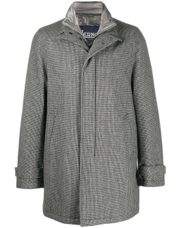 padded checked coat