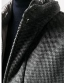 padded checked coat