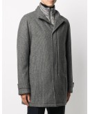 padded checked coat