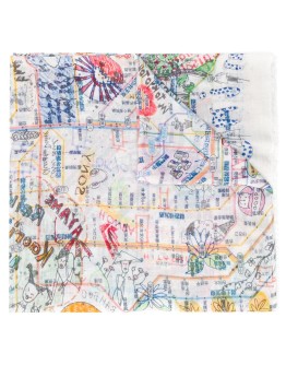 printed cashmere-blend scarf