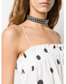 crystal stud embellished choker