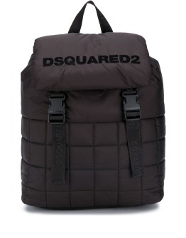 quilted logo backpack