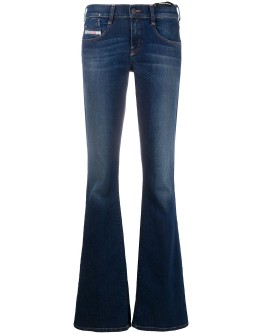 low-rise flared jeans
