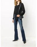 low-rise flared jeans