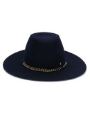 chain-detail fedora hat 