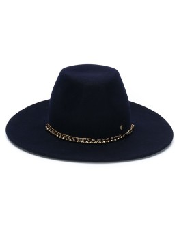 chain-detail fedora hat 