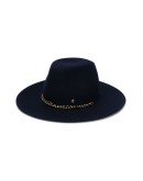 chain-detail fedora hat 