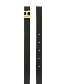 logo-buckle leather belt