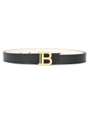 logo-buckle leather belt