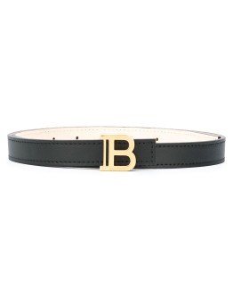logo-buckle leather belt