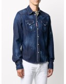 distressed denim shirt