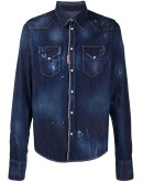 distressed denim shirt