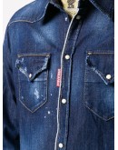 distressed denim shirt