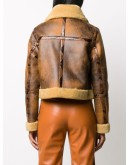 contrast trim aviator jacket
