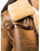 contrast trim aviator jacket