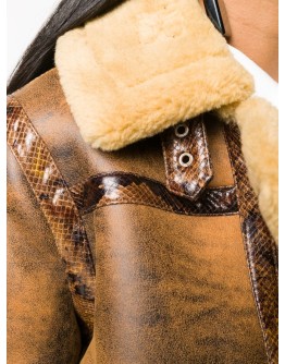 contrast trim aviator jacket