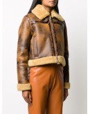 contrast trim aviator jacket