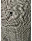 check print straight leg trousers