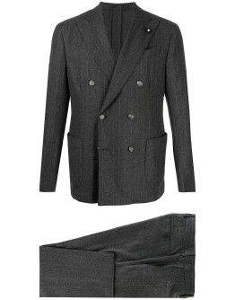 double breasted pinstripe blazer