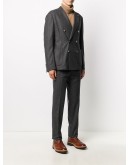 double breasted pinstripe blazer