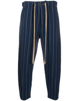 striped drawstring trousers
