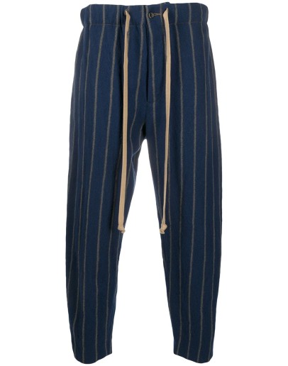 striped drawstring trousers