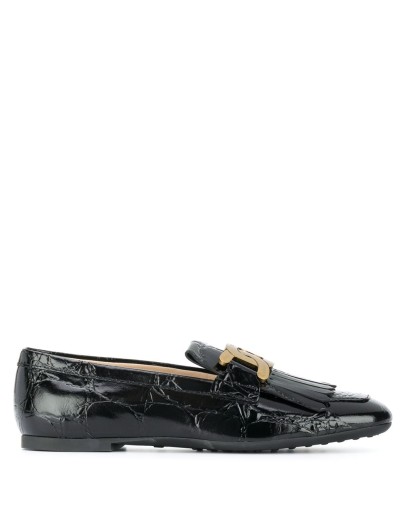 chain-link appliqué loafers