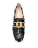 chain-link appliqué loafers