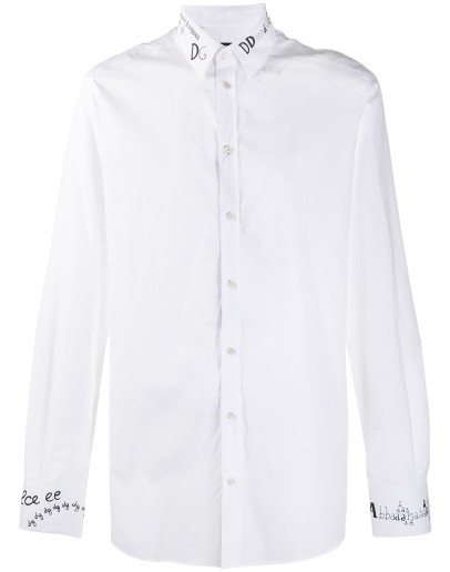 logo detail button-up shirt