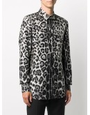 leopard-print silk shirt