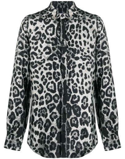 leopard-print silk shirt
