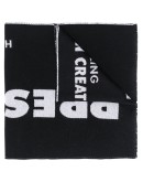 graphic-print knitted scarf 