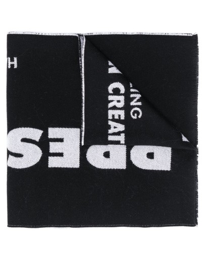 graphic-print knitted scarf 