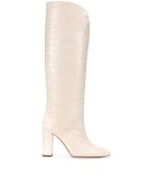 pointed croc-effect boots
