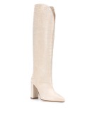 pointed croc-effect boots