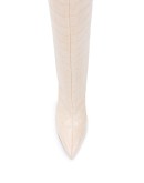 pointed croc-effect boots