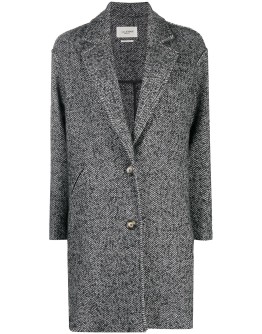 zigzag patterned knitted coat