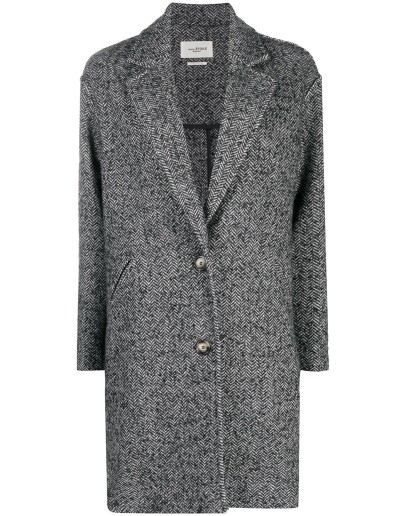 zigzag patterned knitted coat
