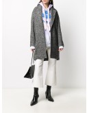 zigzag patterned knitted coat